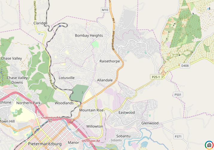 Map location of Allandale